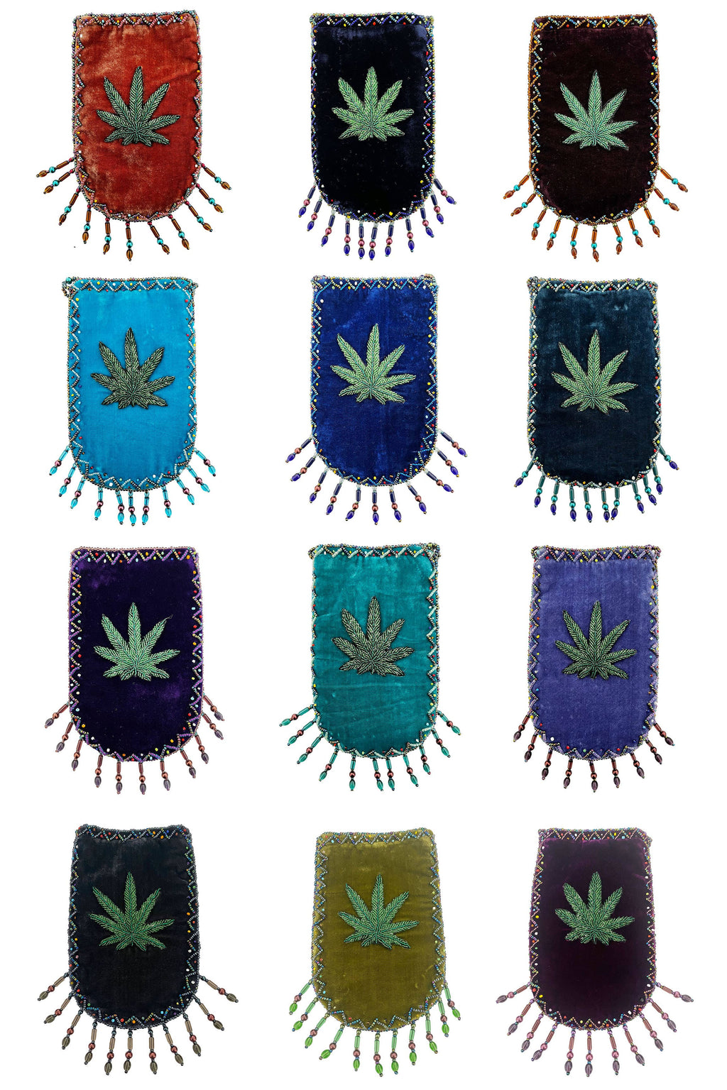 Marijuana Leaf Pattern Velvet Crossbody Bag VXL0609 - view 5