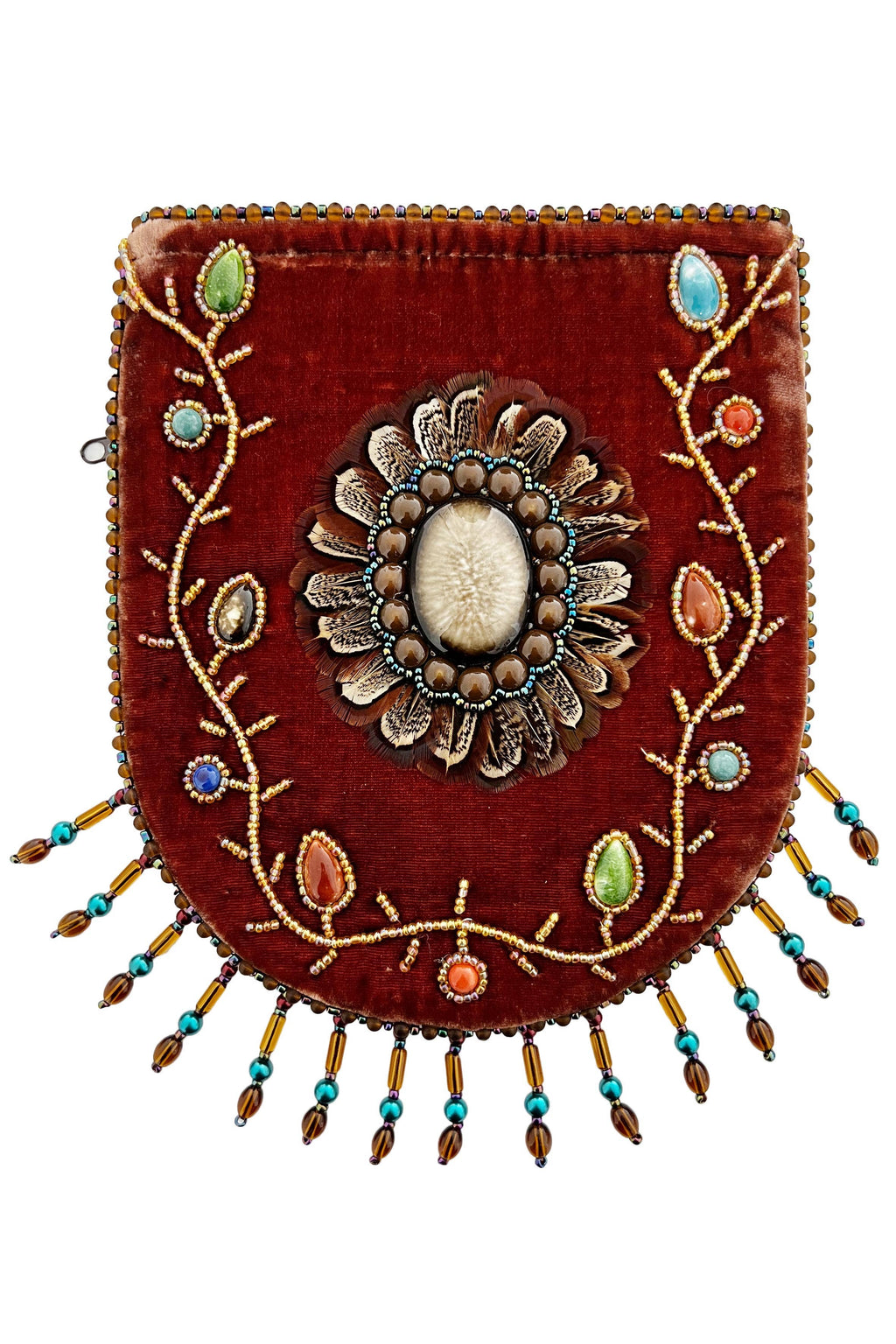 Feather Pattern Velvet Crossbody Bag LUG-FeatherGem - view 7