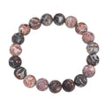 Red Leopard Skin Matte Stone Stretch Bracelet B2001-10MM