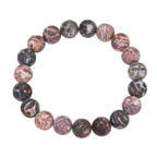 Red Leopard Skin Matte Stone Stretch Bracelet B2001-8MM - view 2