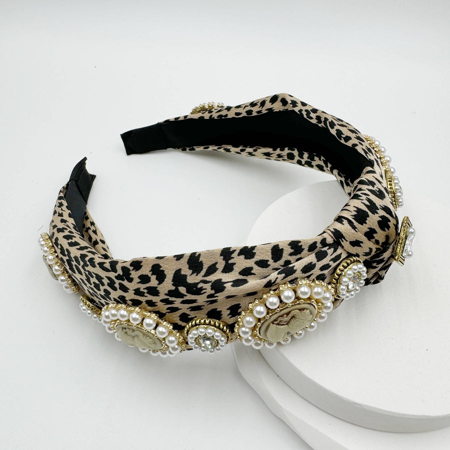 Portrait Pearl Animal Printed Headband
