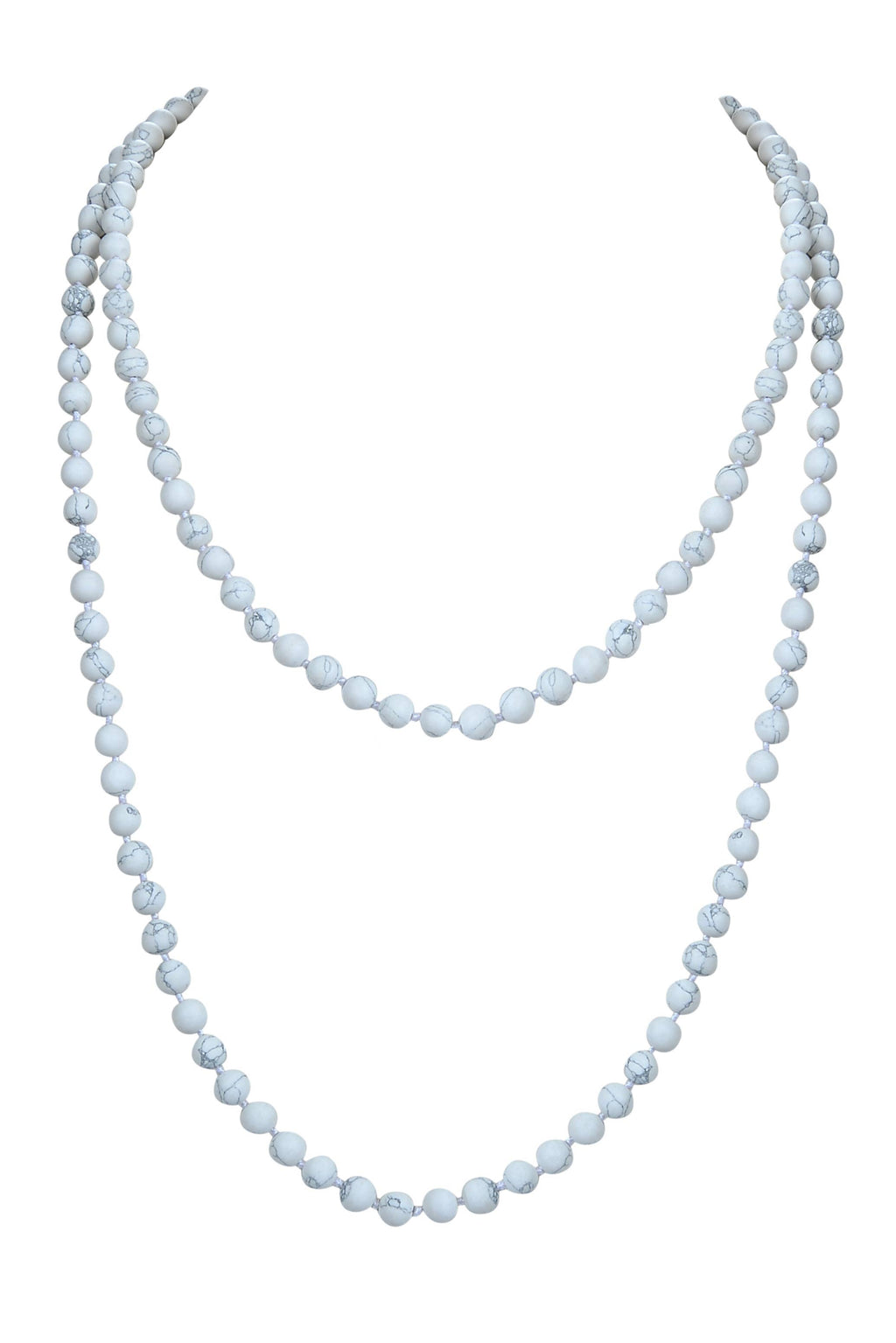 Composed Howlite Beaded Long Necklace N2740 - view 2