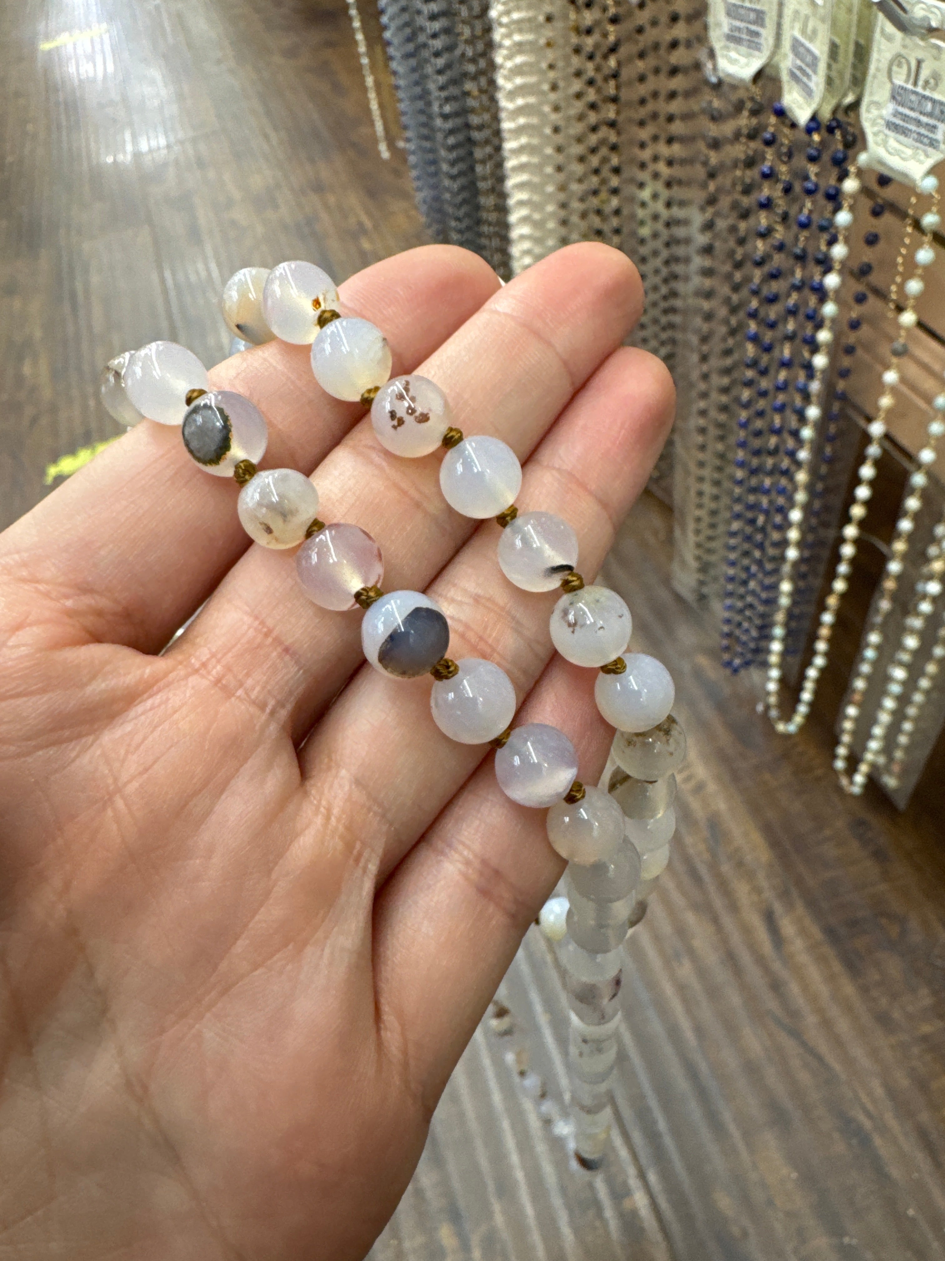 Dendritic Agate Stone Beaded Necklace N3180