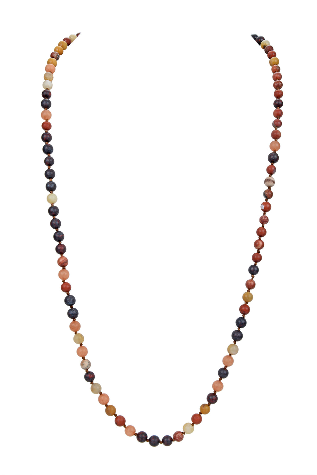 Muddy Jasper Stone Beaded Necklace N3180 - view 3
