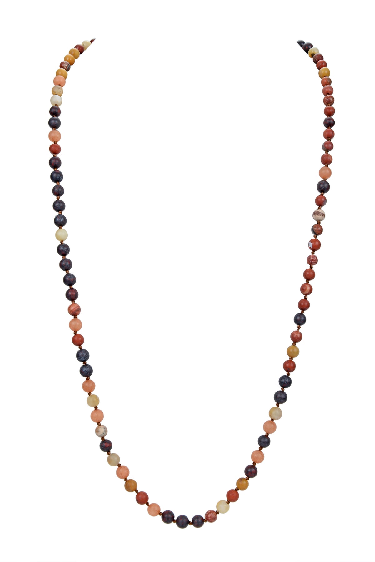 Muddy Jasper Stone Beaded Necklace N3180 - view 3