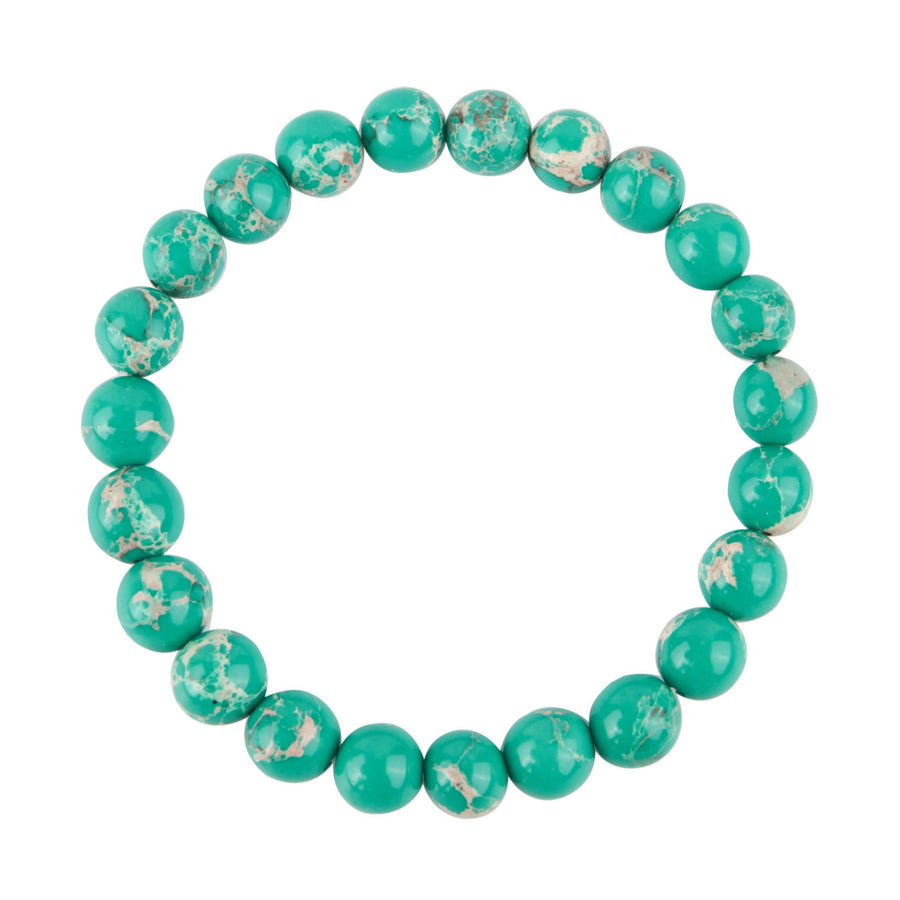 Composed Green Emperor Stone Stretch Bracelet B2057-8MM