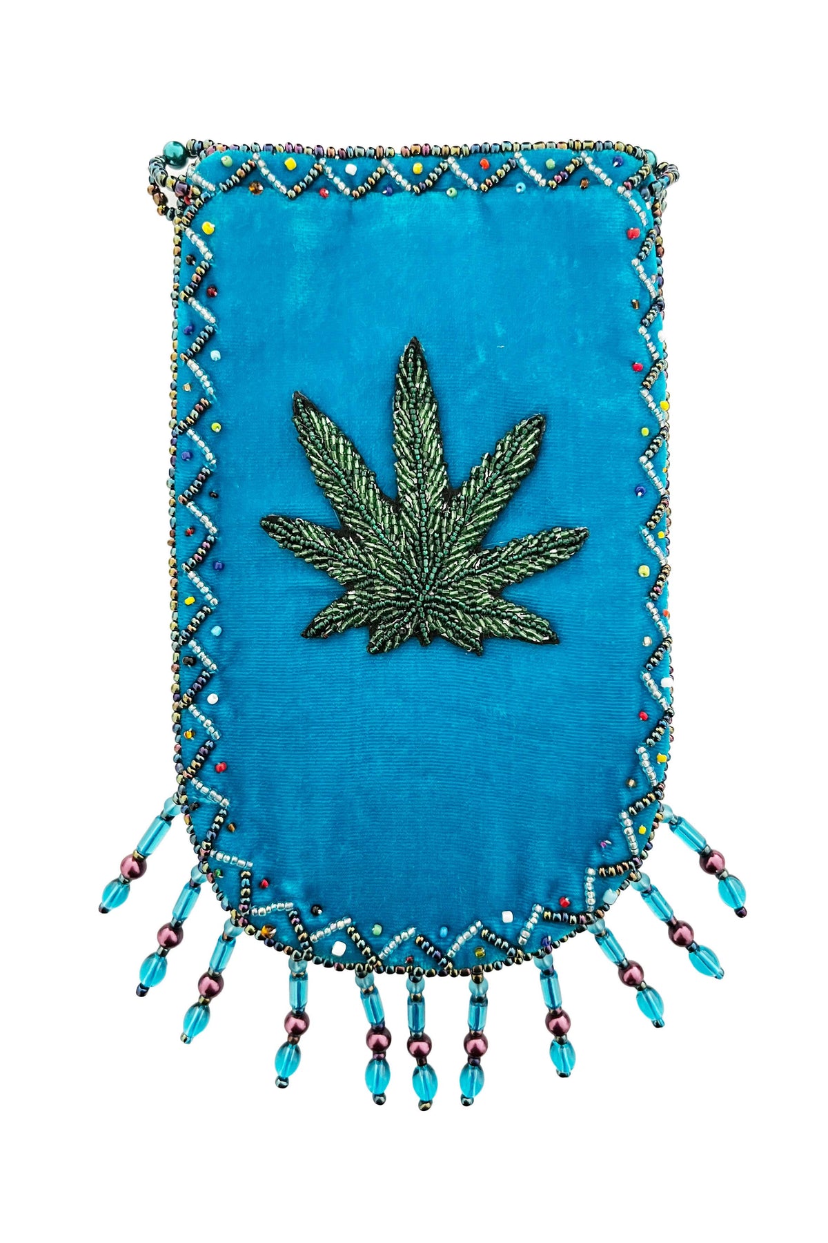 Marijuana Leaf Pattern Velvet Crossbody Bag VXL0609 - view 2