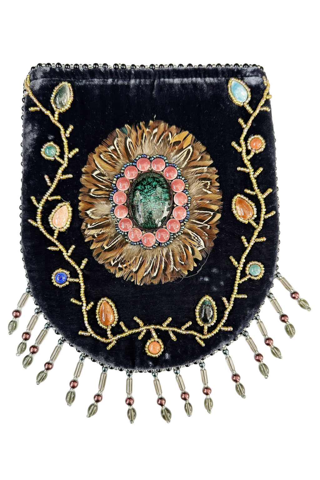 Feather Pattern Velvet Crossbody Bag LUG-FeatherGem - view 16