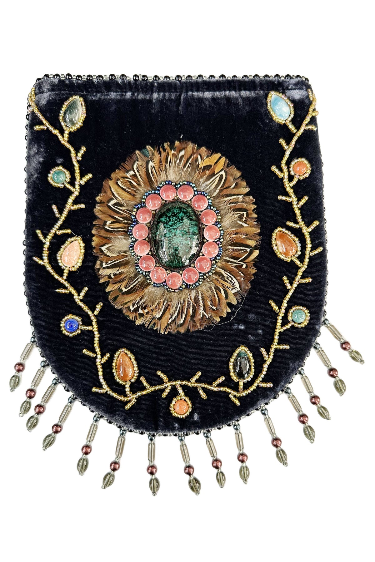 Feather Pattern Velvet Crossbody Bag LUG-FeatherGem - view 16