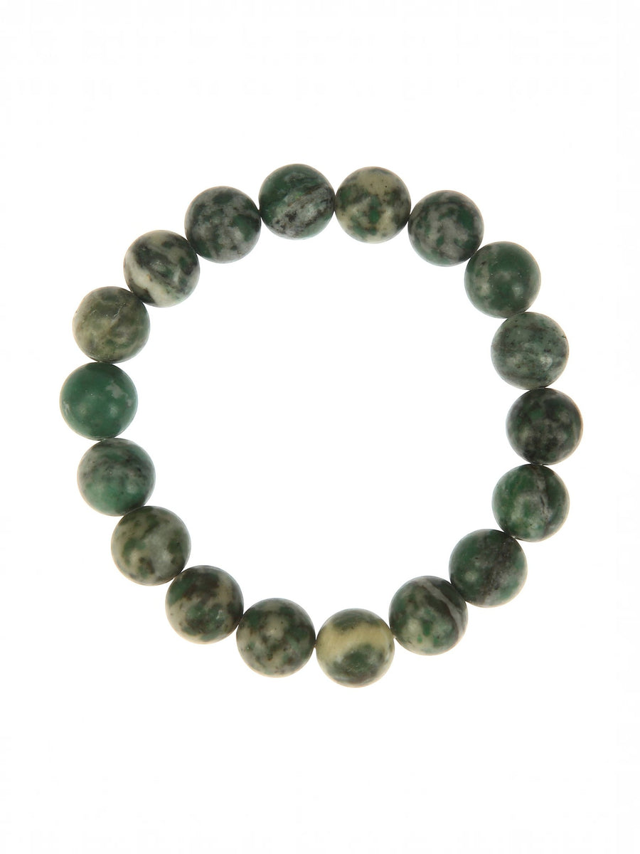 Qinghai Jade Stone Stretch Bracelet B2977-10MM