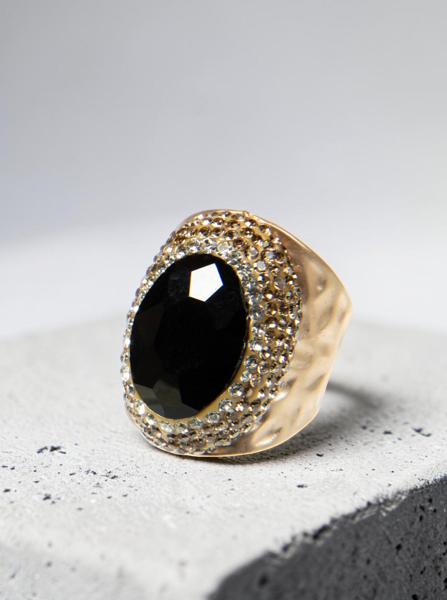 Glass Pavé Cocktail Ring R2532