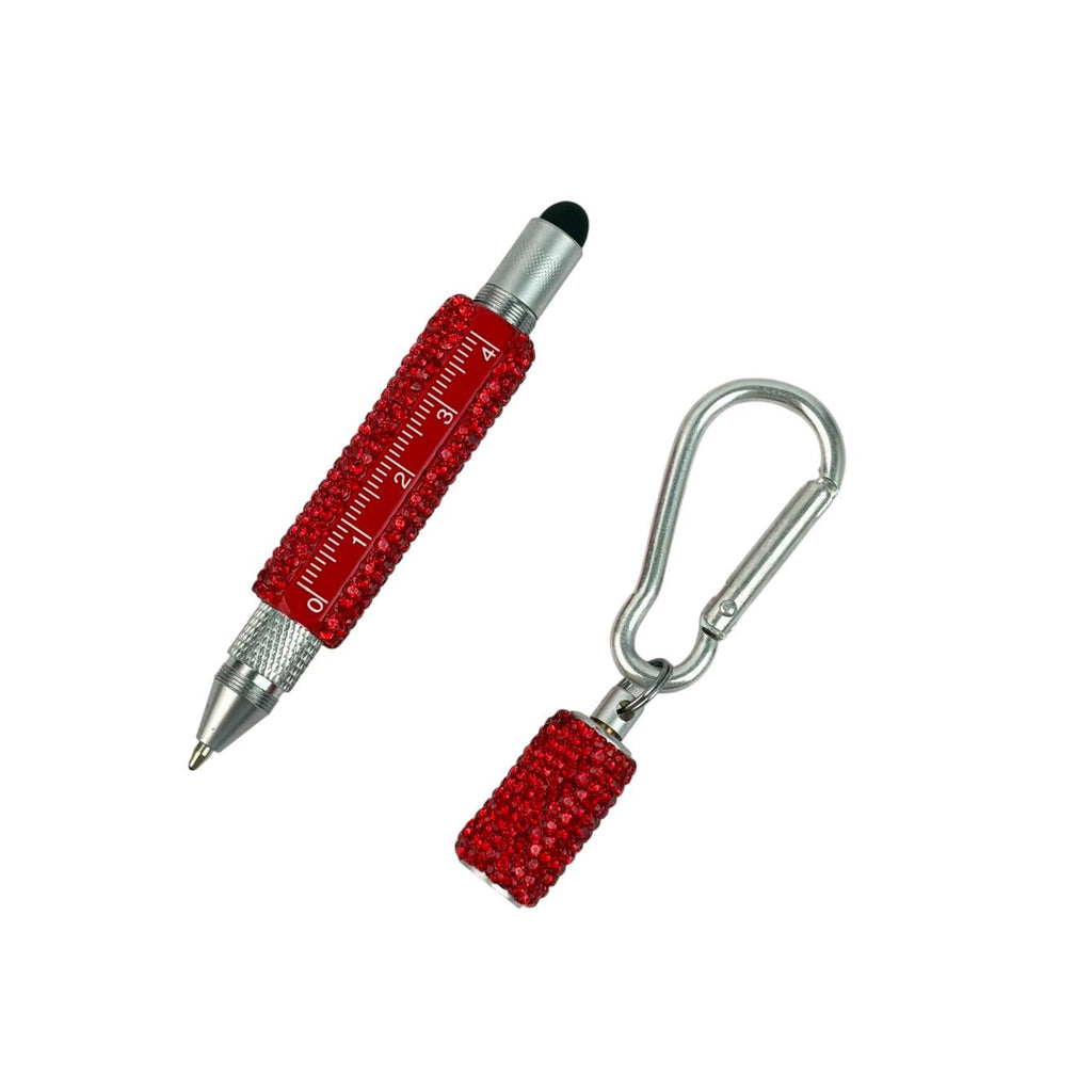Multi Functional Pen Stylus and Tools Ceramic Rhinestones Keychain CR0113