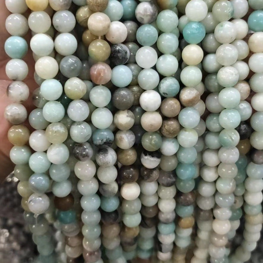 Amazonite Stone Stretch Bracelet B1587-Gloss-4MM