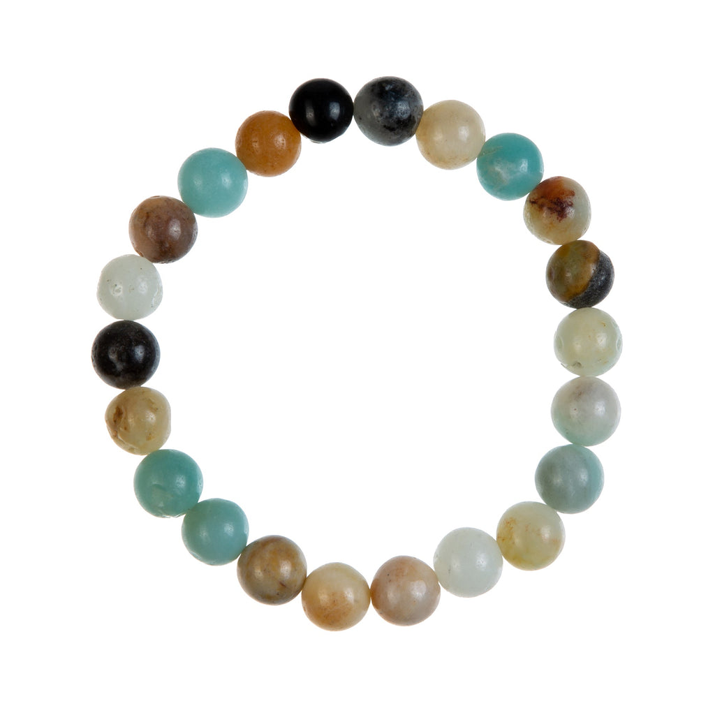 Amazonite Stone Stretch Bracelet B1587-Gloss-12MM