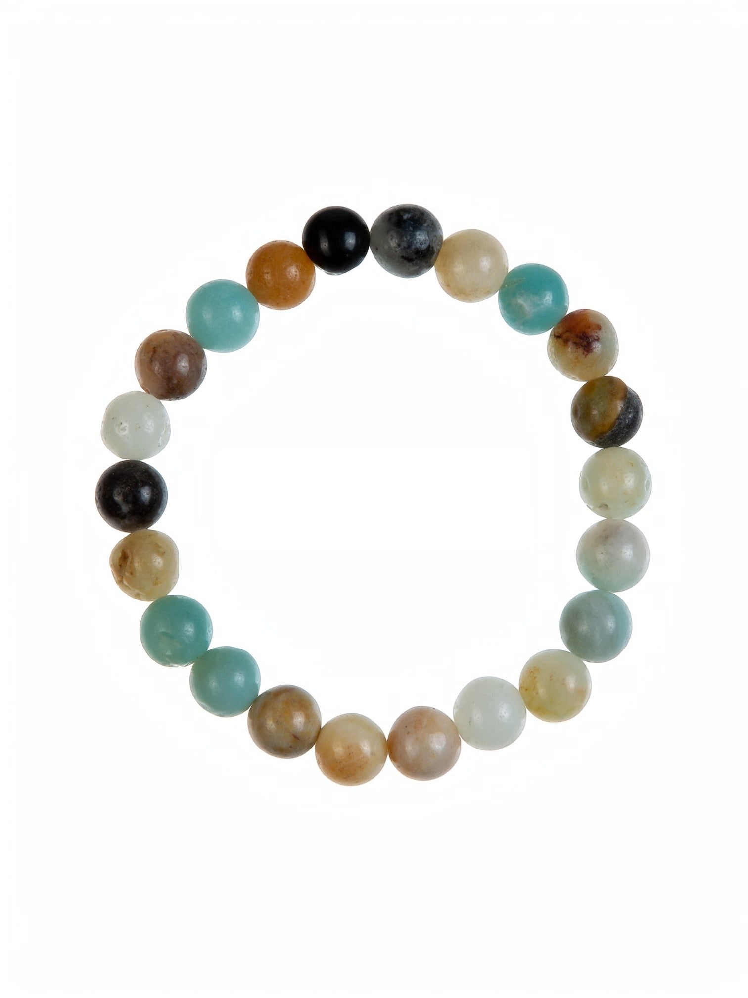Amazonite Stone Stretch Bracelet B1587-Gloss-4MM