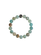 Amazonite Stone Stretch Bracelet B1587-Gloss-12MM