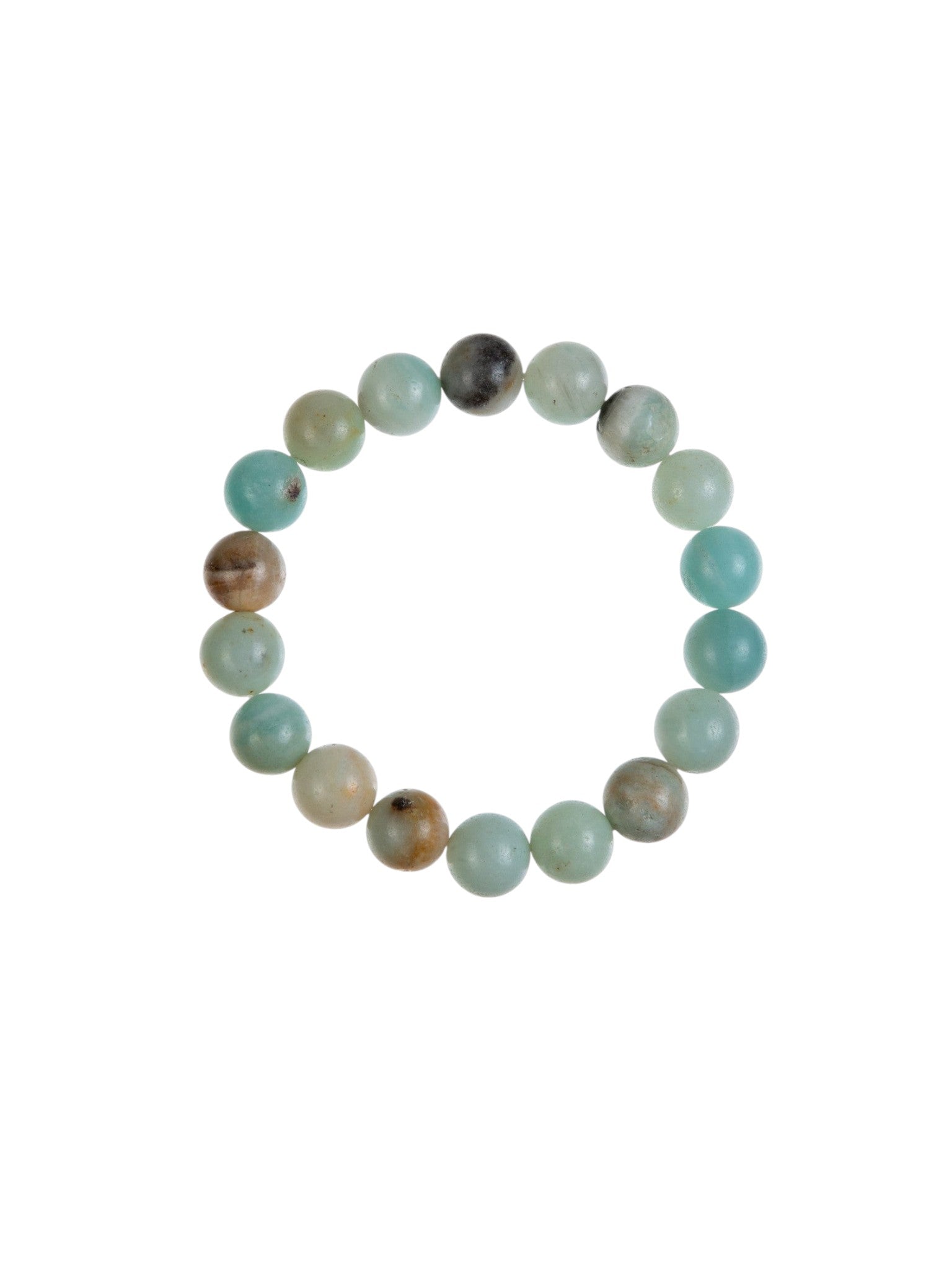 Amazonite Stone Stretch Bracelet B1587-Gloss-12MM