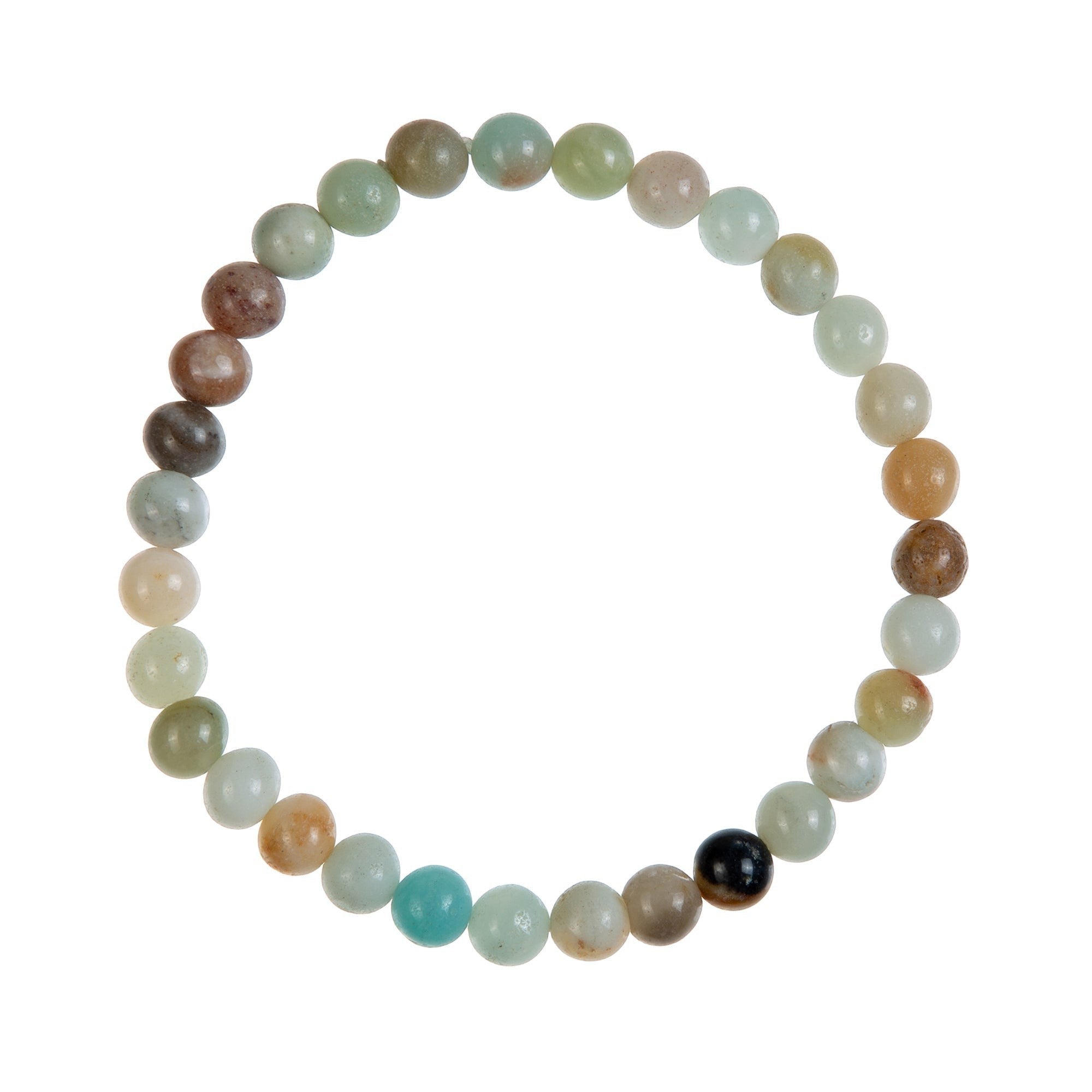 Amazonite Stone Stretch Bracelet B1587-Gloss-4MM
