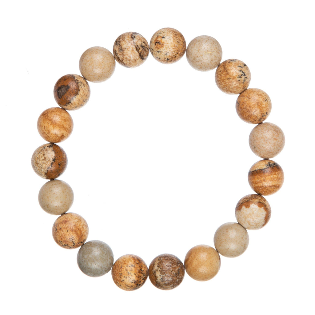 Picture Jasper Stone Stretch Bracelet B1588-Gloss-10MM