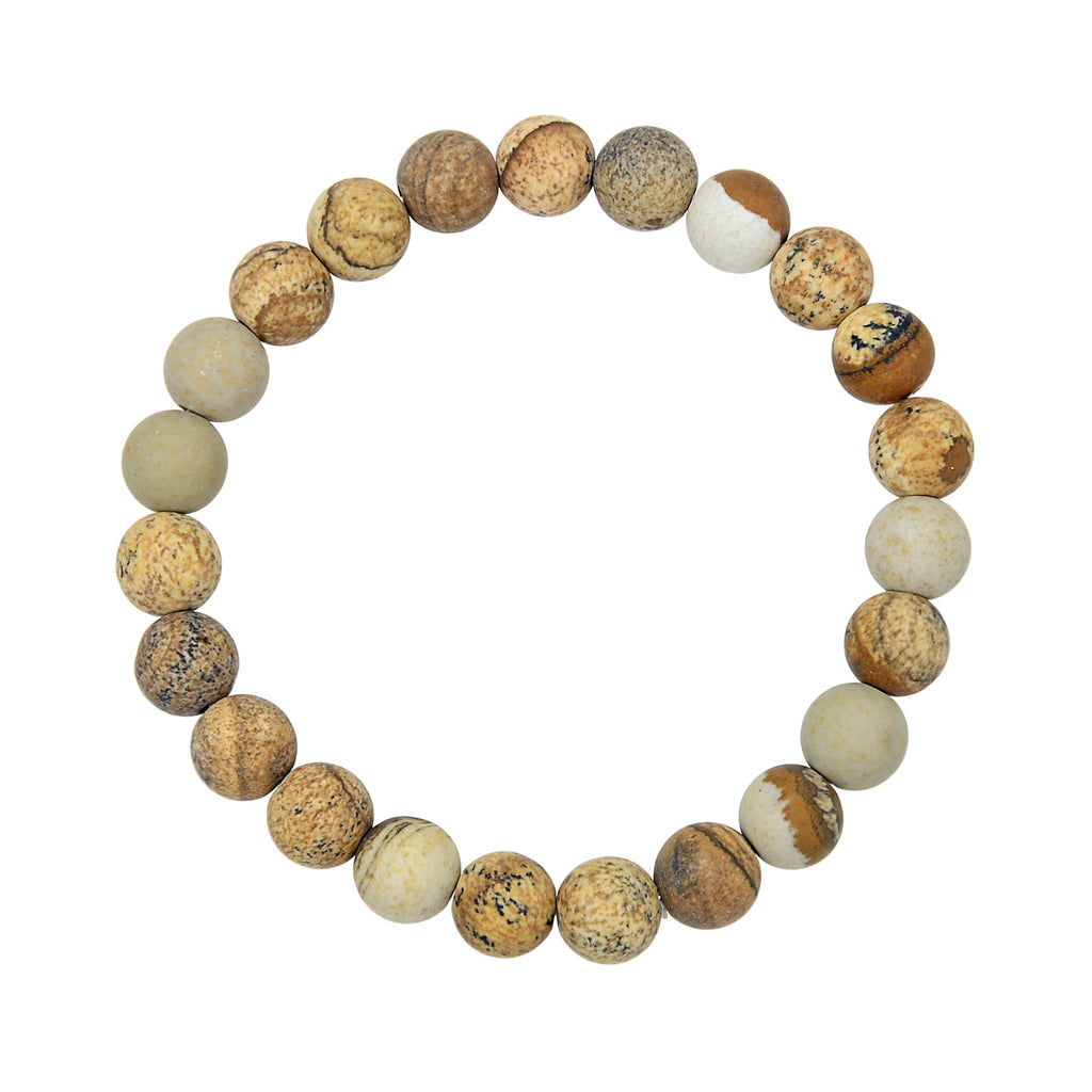 Picture Jasper Stone Stretch Bracelet B1588-Matte-4MM