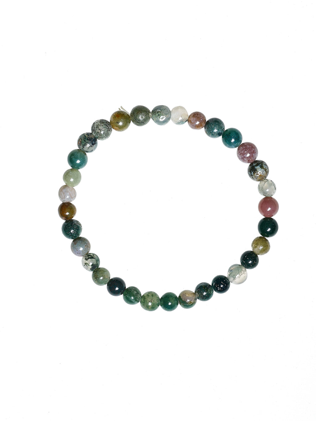 Indian Agate Stone Stretch Bracelet B1590-6MM