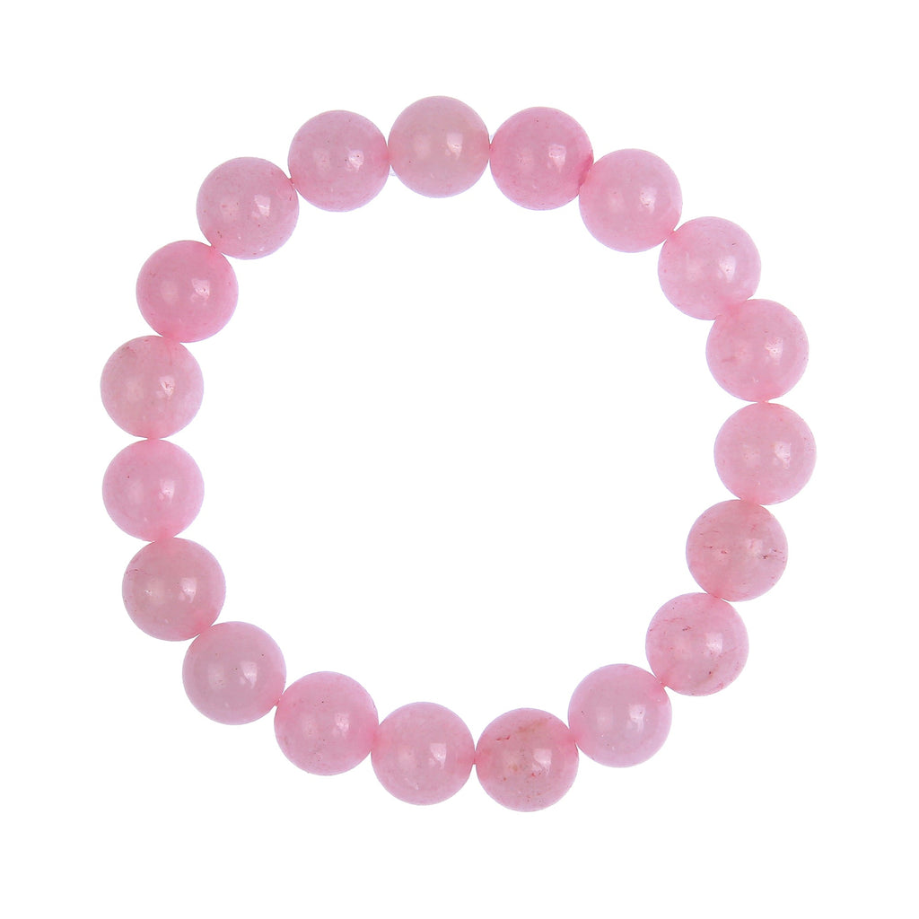 Colored Pink Jade Stretch Bracelets B1593-12MM
