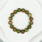Unakite Stone Stretch Bracelets B1594-12MM