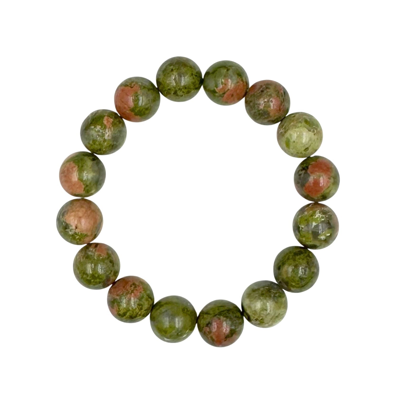 Unakite Stone Stretch Bracelets B1594-12MM