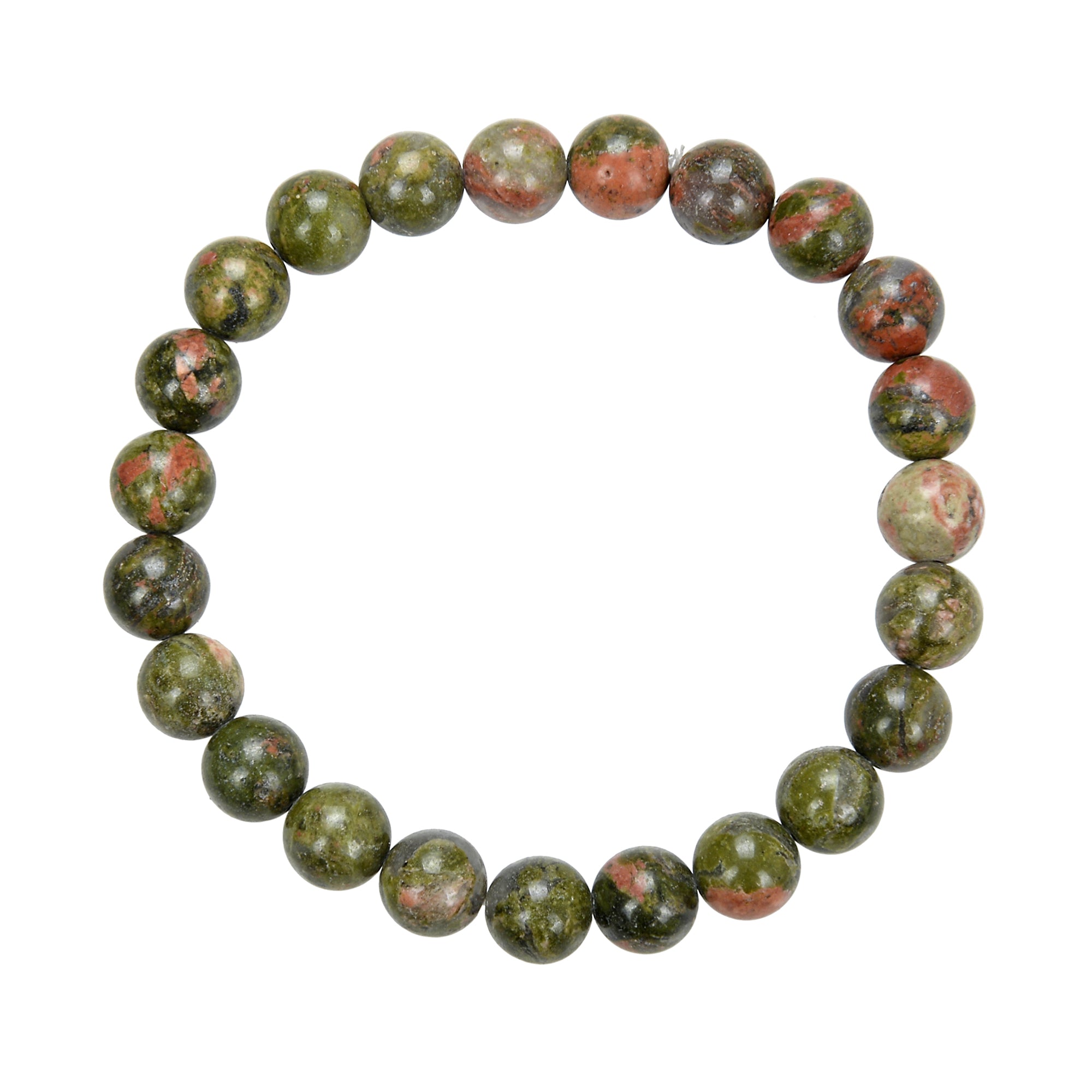 Unakite Stone Stretch Bracelets B1594-8MM