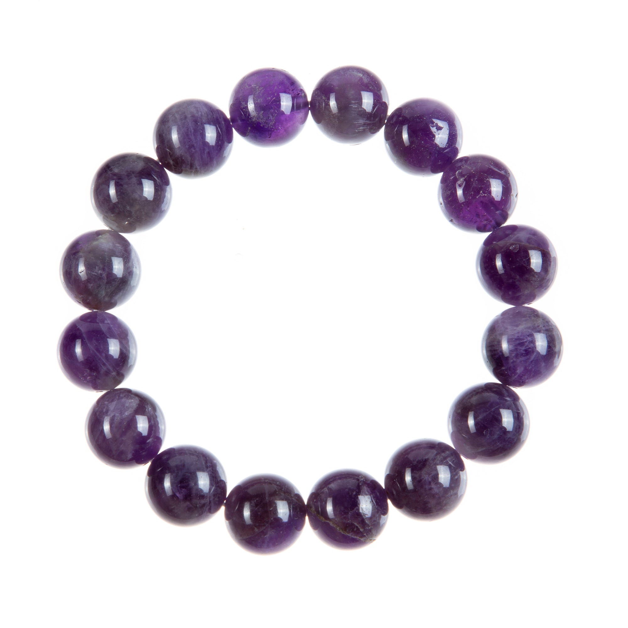 Amethyst Stone Stretch Bracelets B1728-12MM