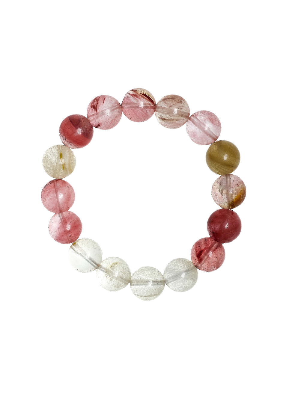 Cherry Quartz Matte Stone Stretch Bracelet B1872-12MM