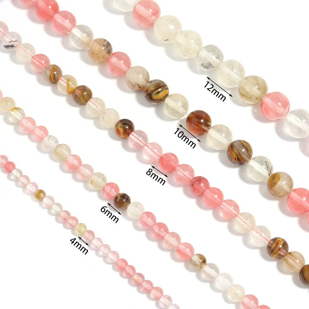 Cherry Quartz Matte Stone Stretch Bracelet B1872-8MM