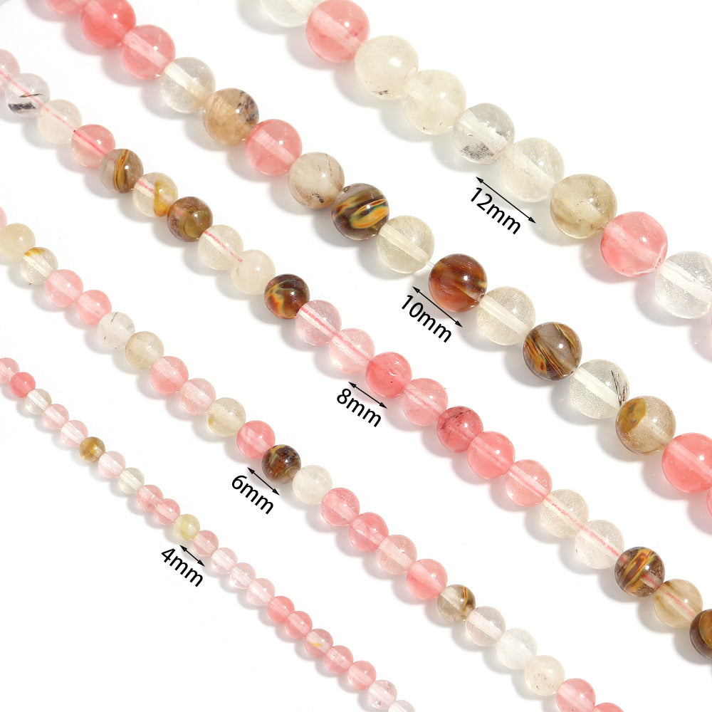 Cherry Quartz Matte Stone Stretch Bracelet B1872-12MM