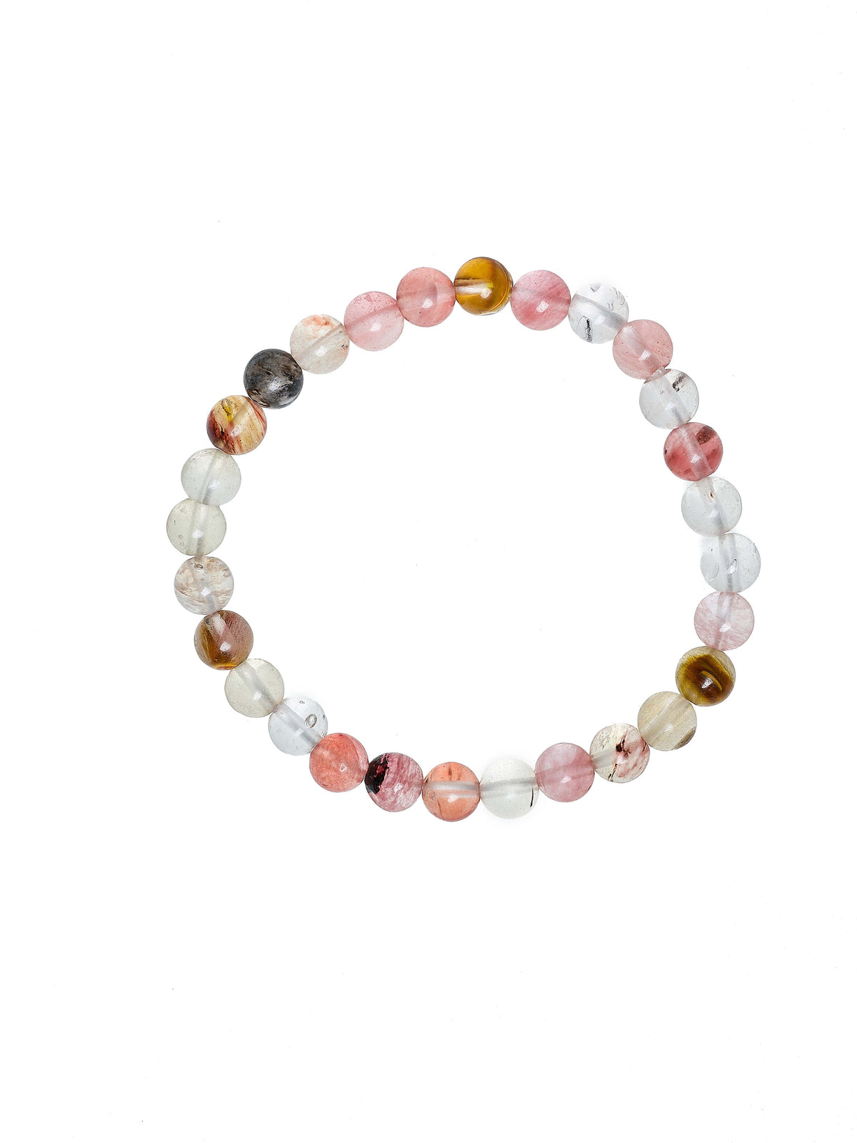 Cherry Quartz Stone Stretch Bracelet B1872-6MM