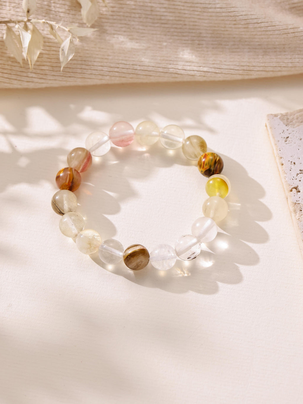 Cherry Quartz Stone Stretch Bracelet B1872-10MM
