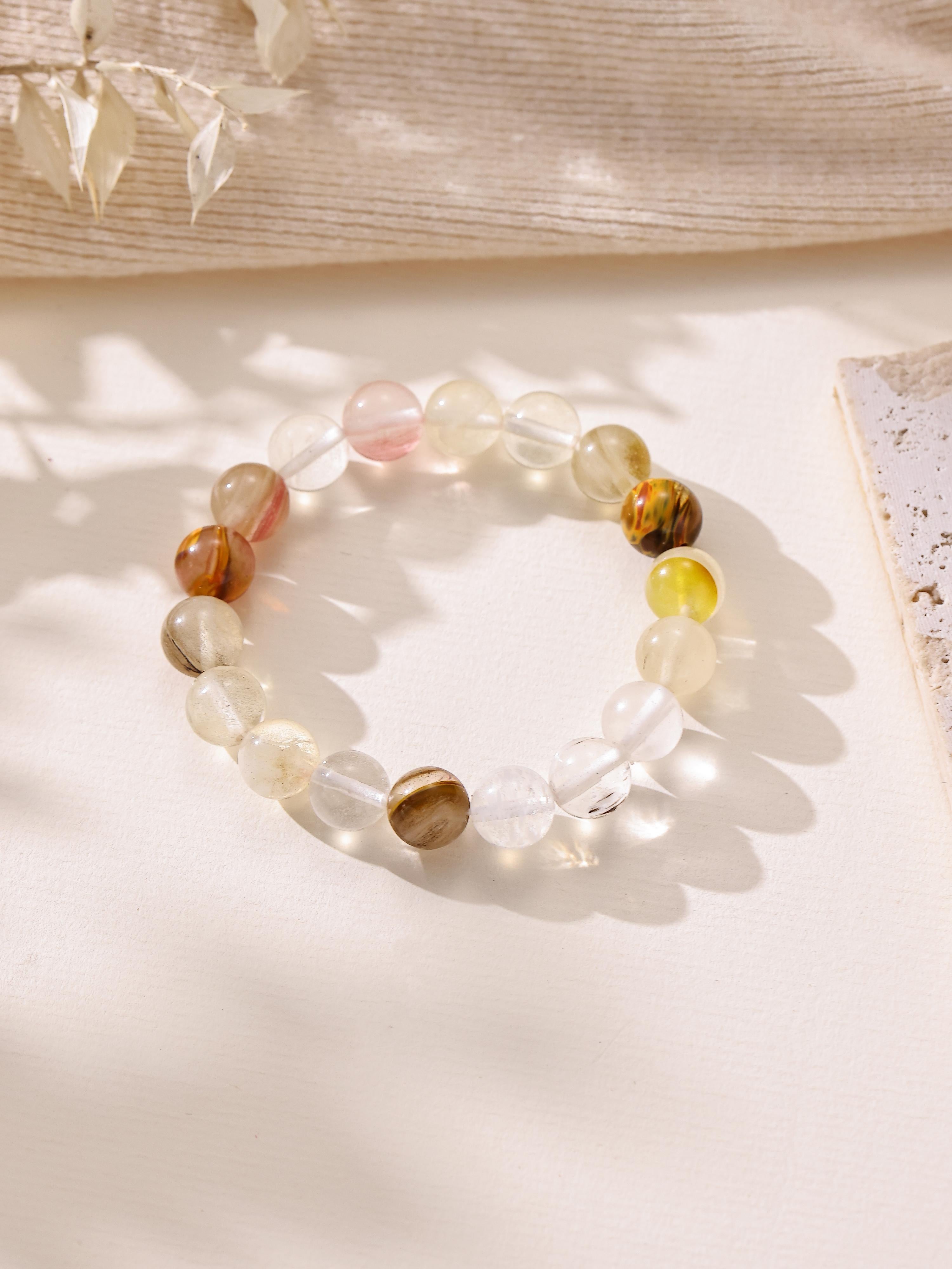 Cherry Quartz Stone Stretch Bracelet B1872-10MM