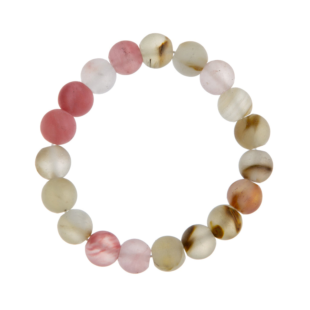 Cherry Quartz Matte Stone Stretch Bracelet B1872-12MM