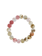 Cherry Quartz Matte Stone Stretch Bracelet B1872-12MM