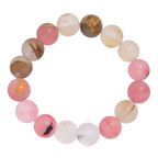 Cherry Quartz Matte Stone Stretch Bracelet B1872-12MM