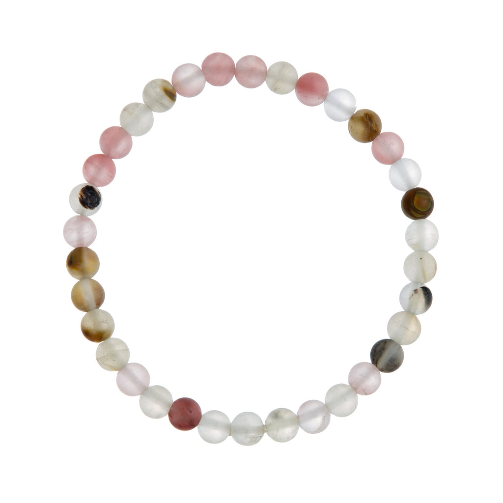 Cherry Quartz Matte Stone Stretch Bracelet B1872-12MM