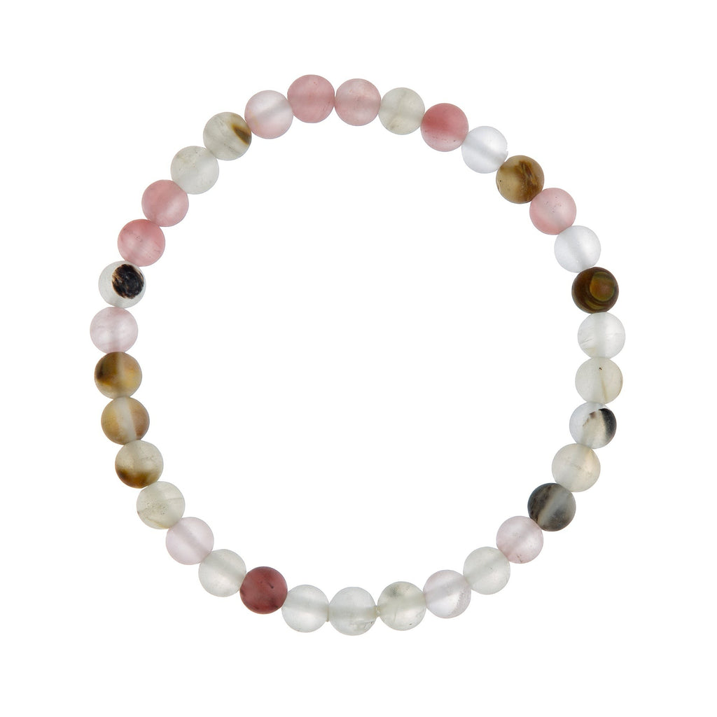 Cherry Quartz Matte Stone Stretch Bracelet B1872-8MM