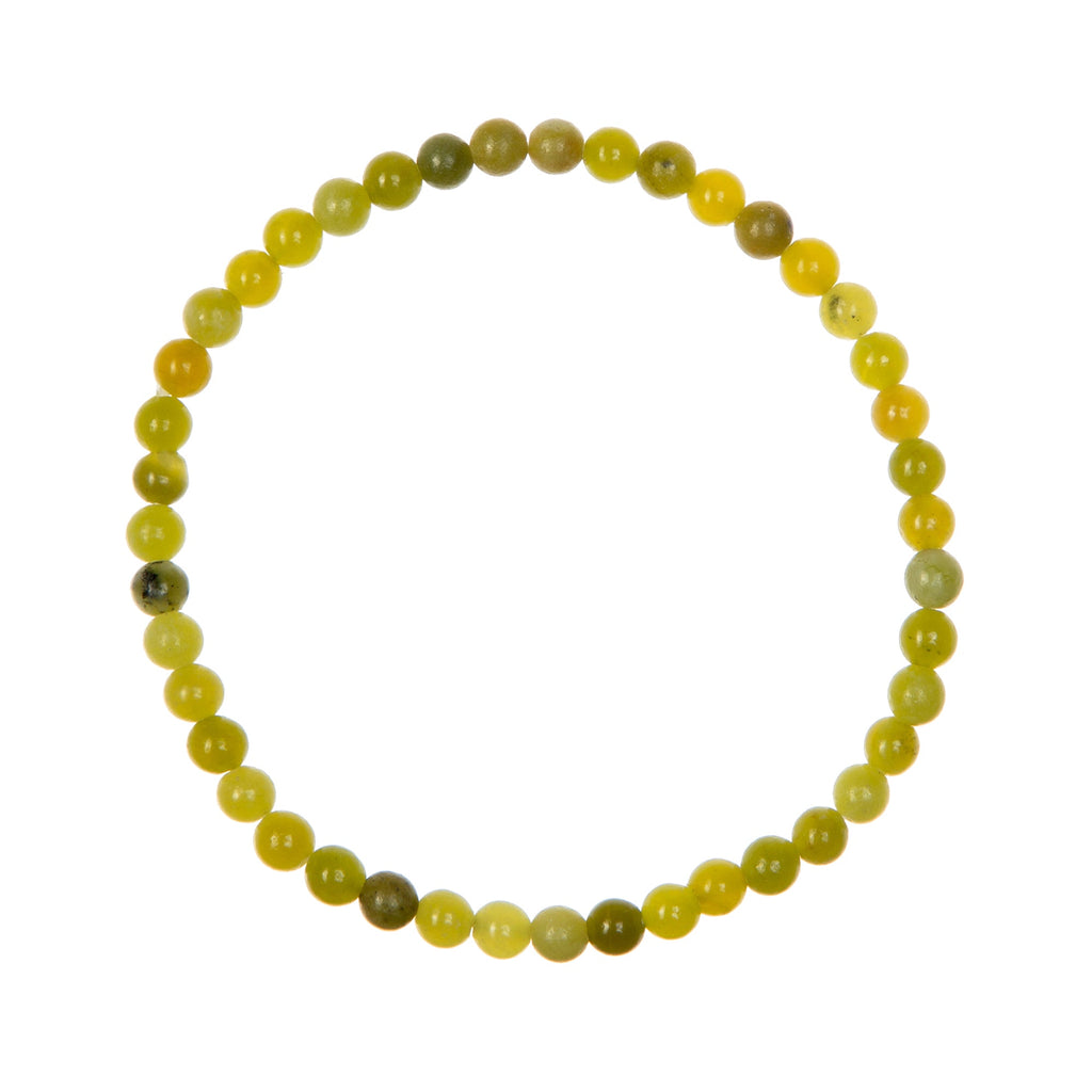 Olive Jade Stone Stretch Bracelet B1874-4MM