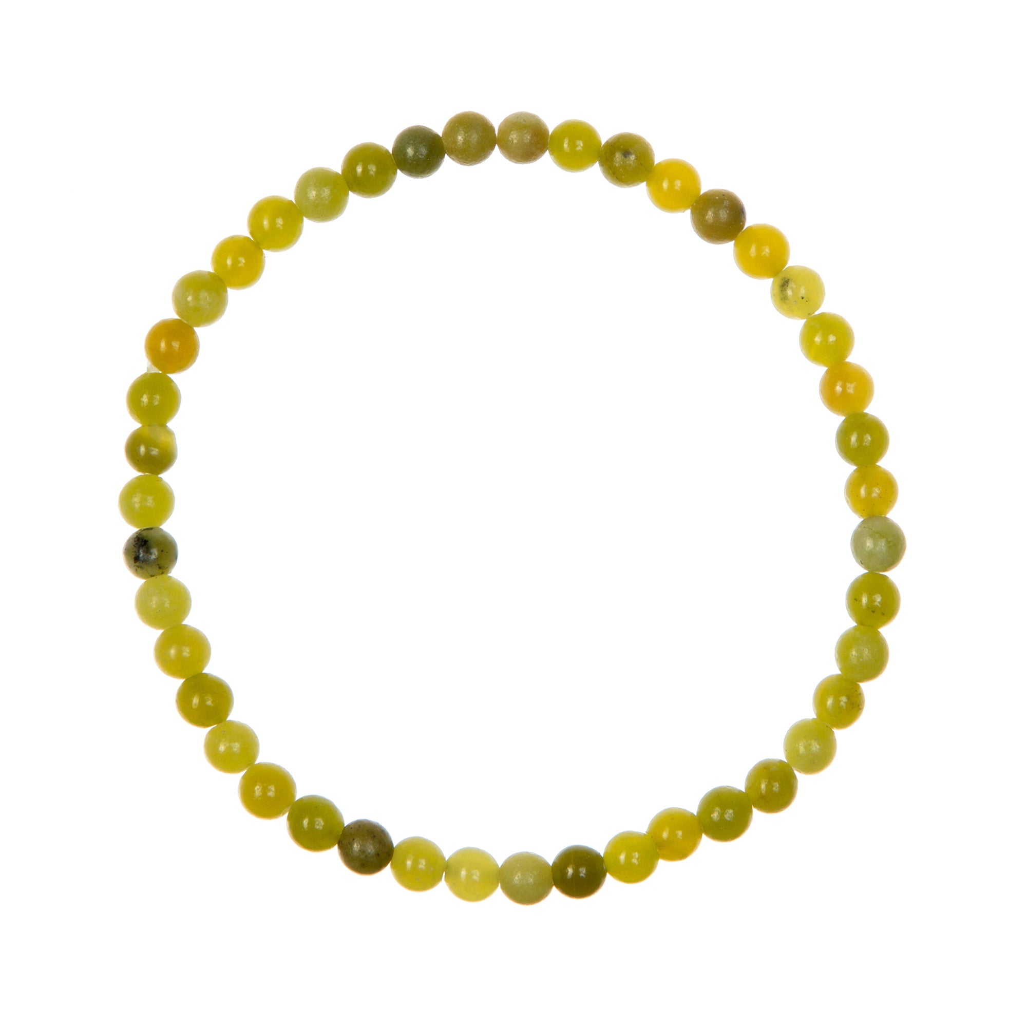 Olive Jade Stone Stretch Bracelet B1874-4MM