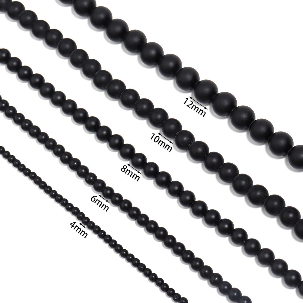 Black Onyx Stone Stretch Bracelet B1875-12MM