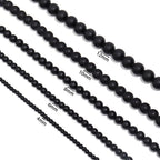Black Onyx Stone Stretch Bracelet B1875-12MM