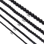 Black Onyx Stone Stretch Bracelet B1875-4MM