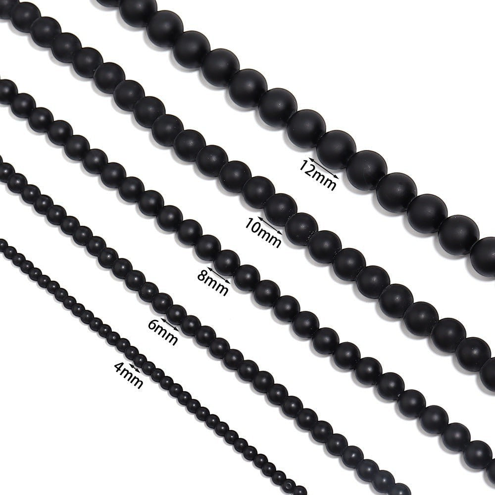 Black Onyx Stone Stretch Bracelet B1875-4MM