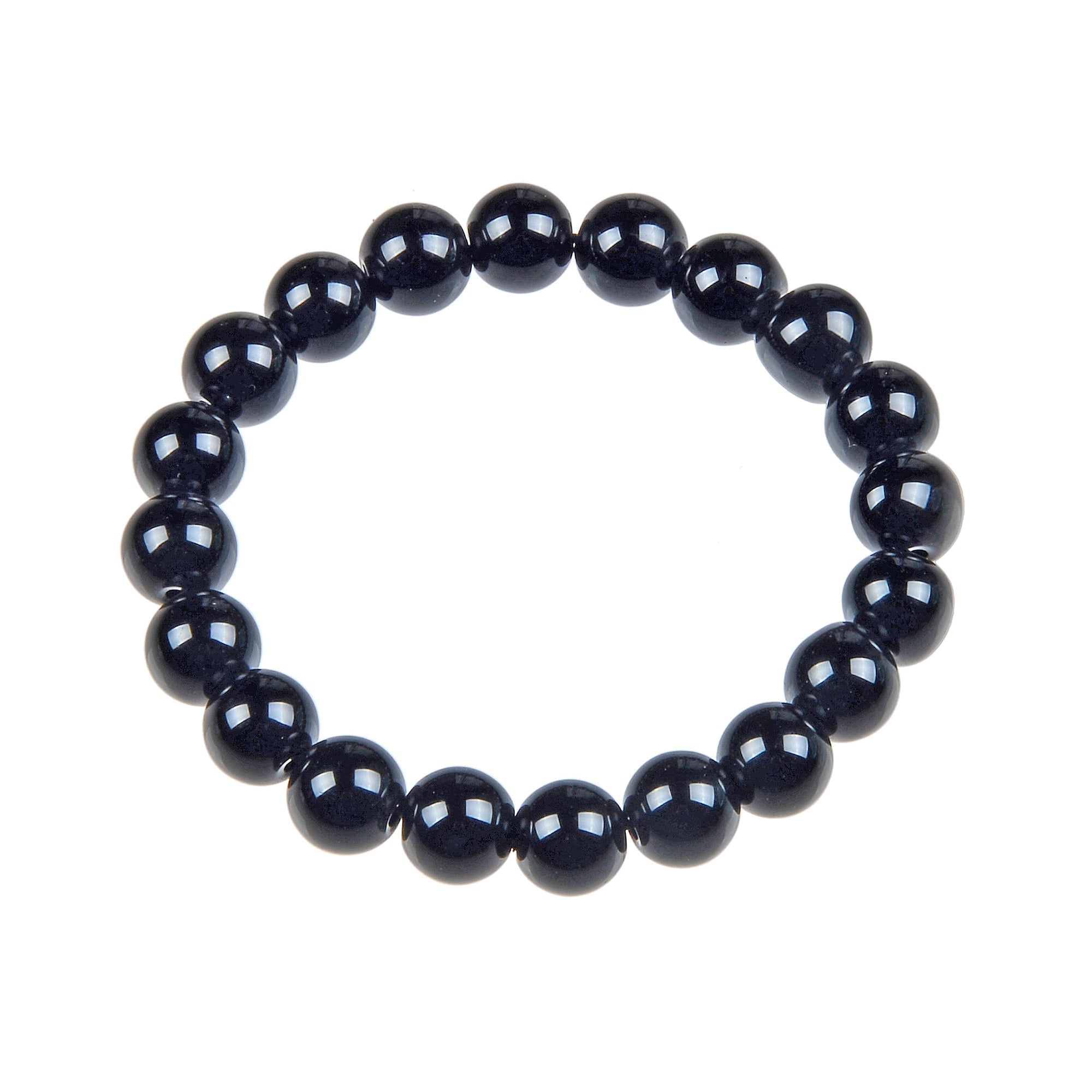 Black Onyx Stone Stretch Bracelet B1875-12MM