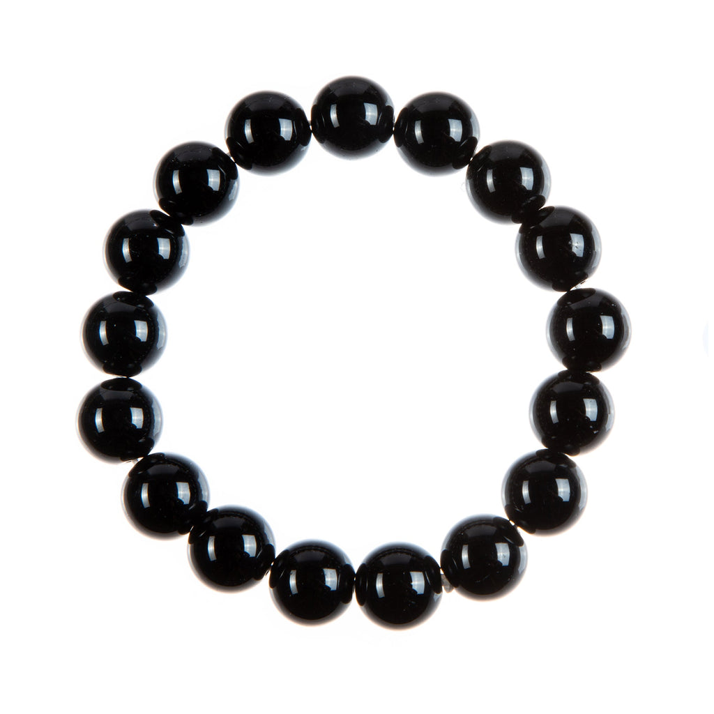 Black Onyx Stone Stretch Bracelet B1875-12MM