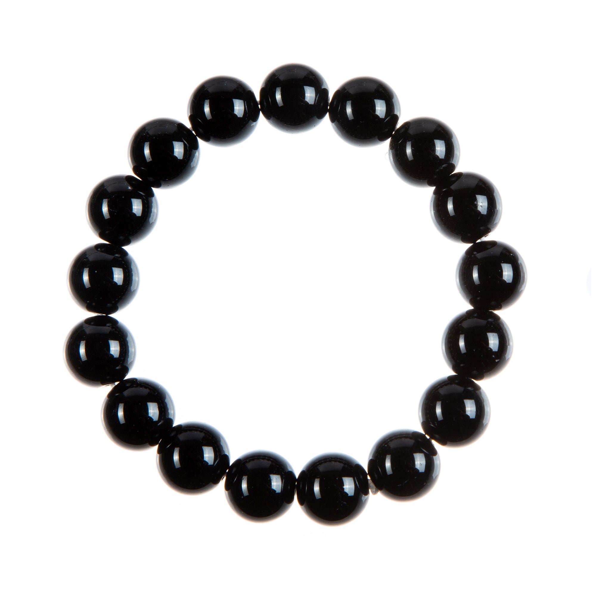 Black Onyx Stone Stretch Bracelet B1875-12MM